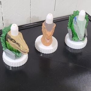 Lot Of 3 Jurassic World Good2Grow Spouts Toppers Jurassic Park Universal Studios
